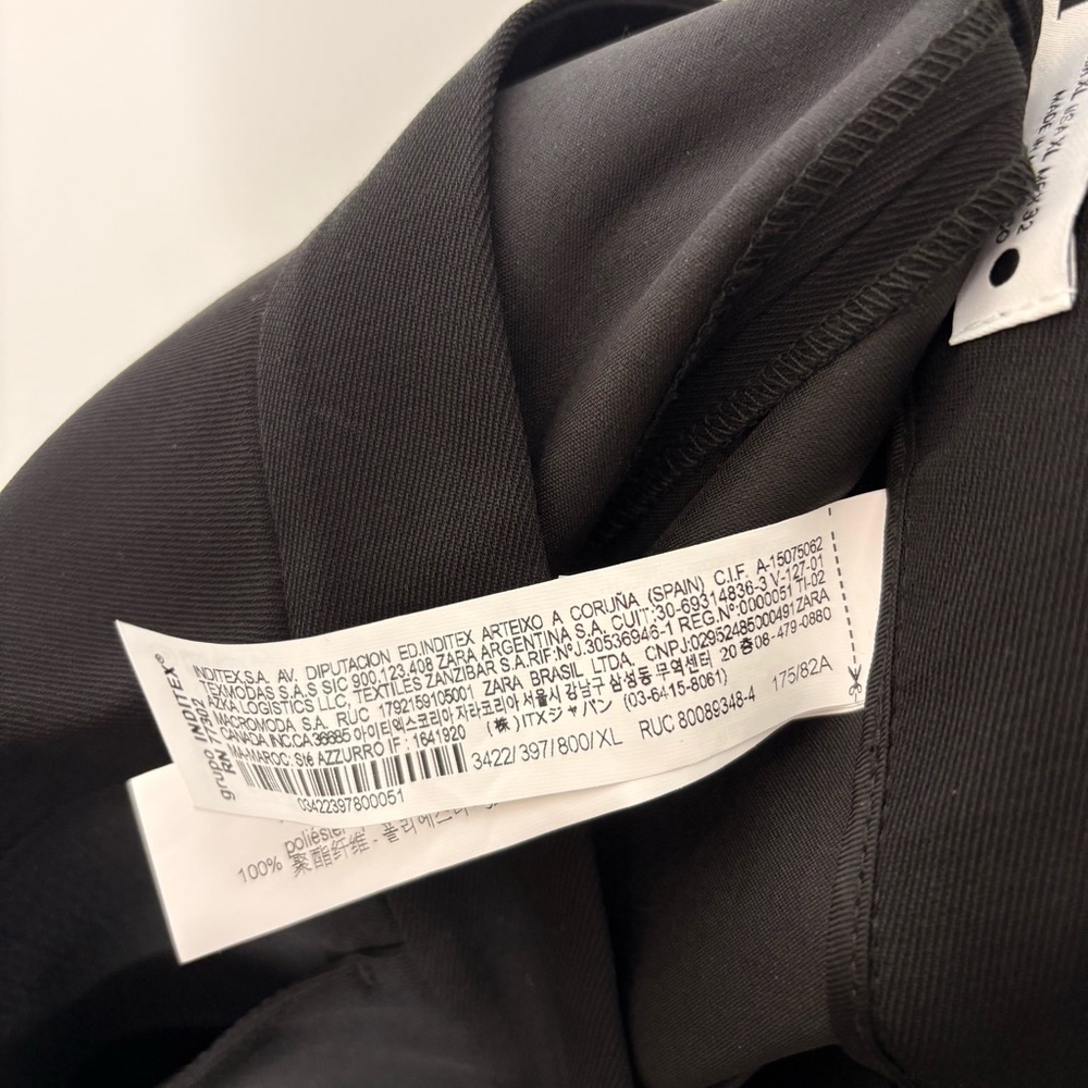 Zara Black Flare Trouser Suit Pants Size XL - Picture 7 of 9